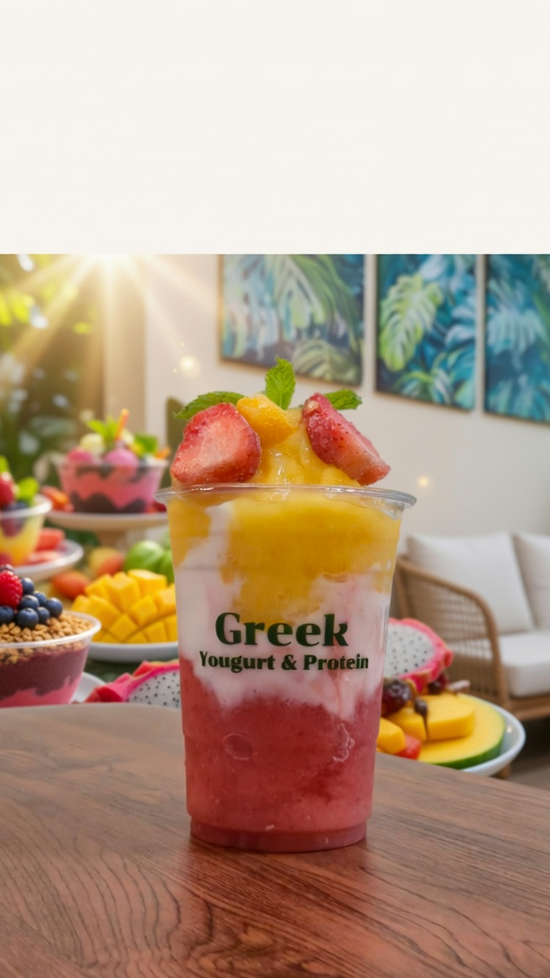 Vertical social promo for Greek Yogurt and Protein Pattaya